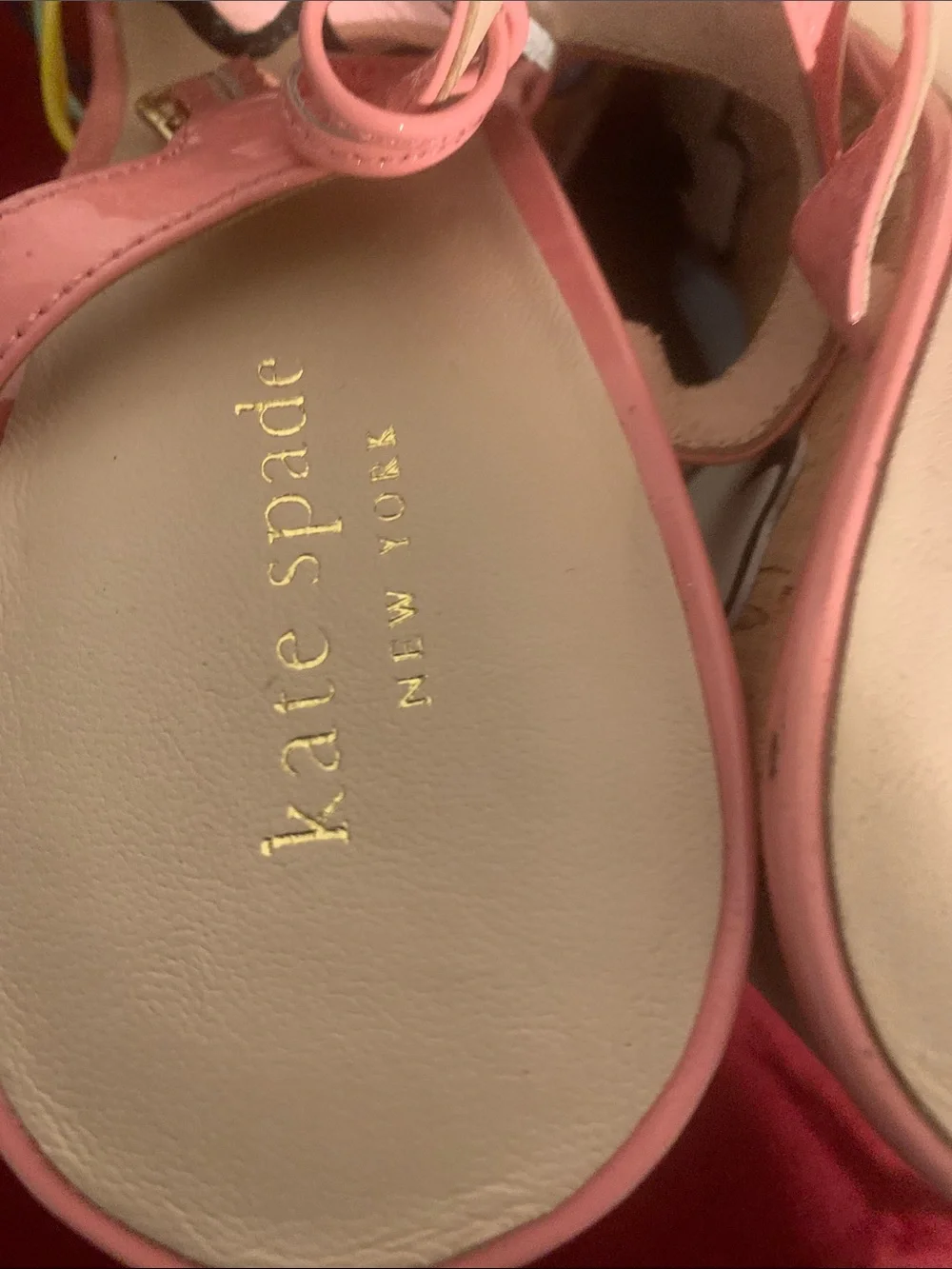 kate spade Pink Multicolor Floral-Strap Wedge Sandals
